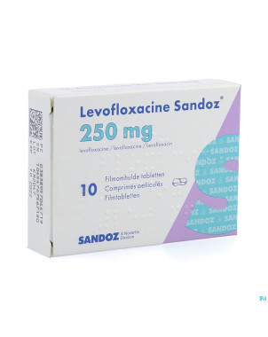 Levofloxacine sandoz comp pell 10 x 250 mg