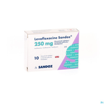 Levofloxacine sandoz comp pell 10 x 250 mg