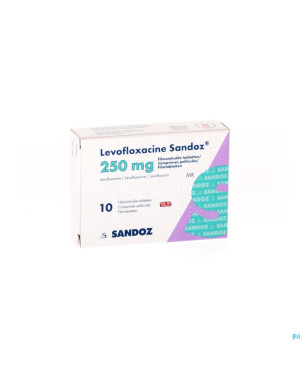 Levofloxacine sandoz comp pell 10 x 250 mg