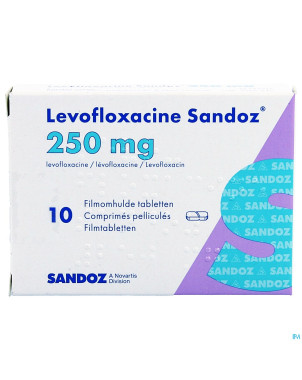 Levofloxacine sandoz comp pell 10 x 250 mg