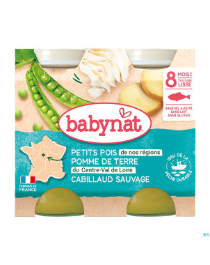 Babybio menu jour legumes-cabillaud   2x200g 51053