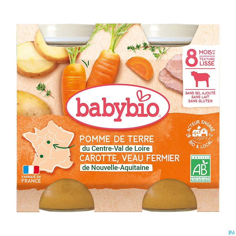Babybio menu jour legumes-veau    2x200g 51051