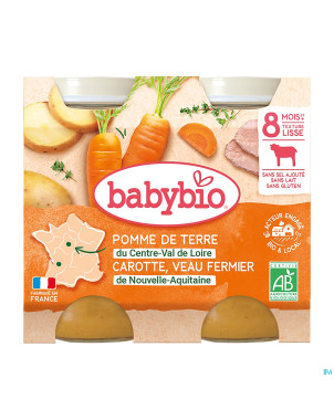 Babybio menu jour legumes-veau    2x200g 51051
