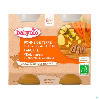 Babybio menu jour legumes-veau    2x200g 51051