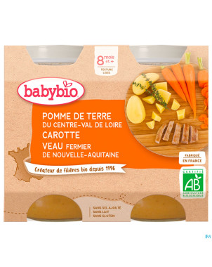 Babybio menu jour legumes-veau    2x200g 51051