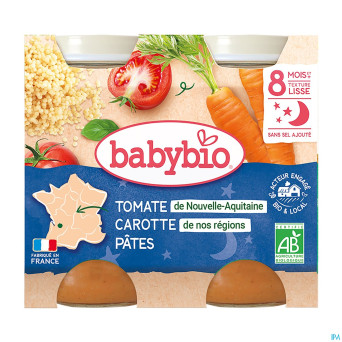 Babybio menu jour legumes-pates    2x200g 51054