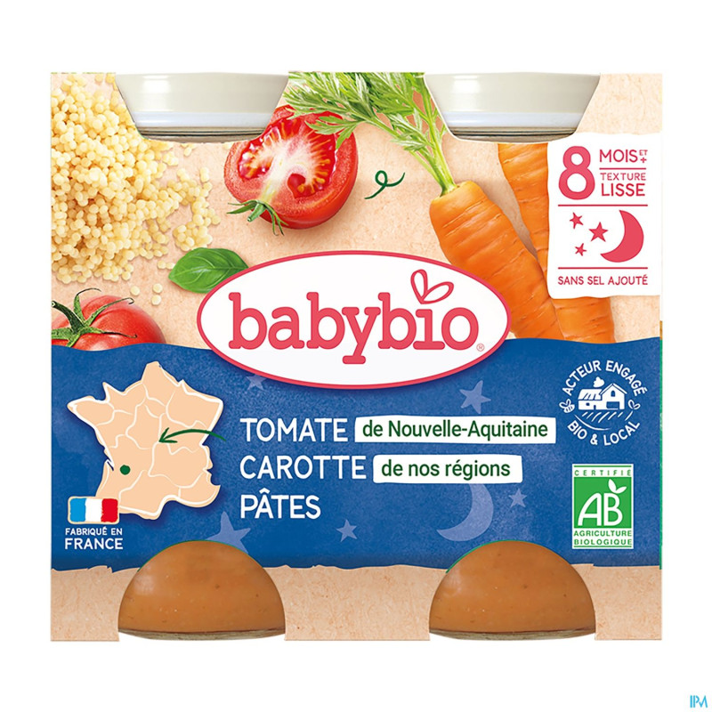 Babybio menu jour legumes-pates    2x200g 51054