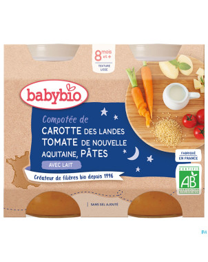 Babybio menu jour legumes-pates    2x200g 51054