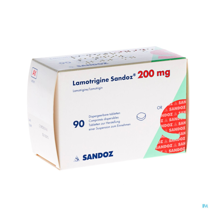 Lamotrigine 200 mg sandoz comp disp 90