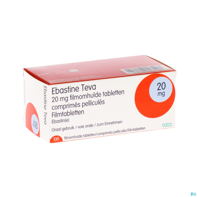 Ebastine teva comp 100 x 20 mg
