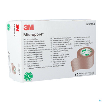 Micropore 3m skin tone 25,0mmx9,15m roul. 12 15331