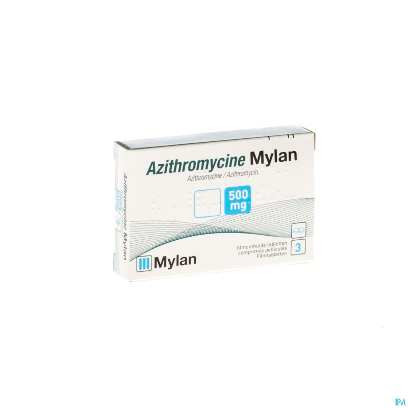 Azithromycine 500 mg mylan comp pell 3 x 500mg kdt