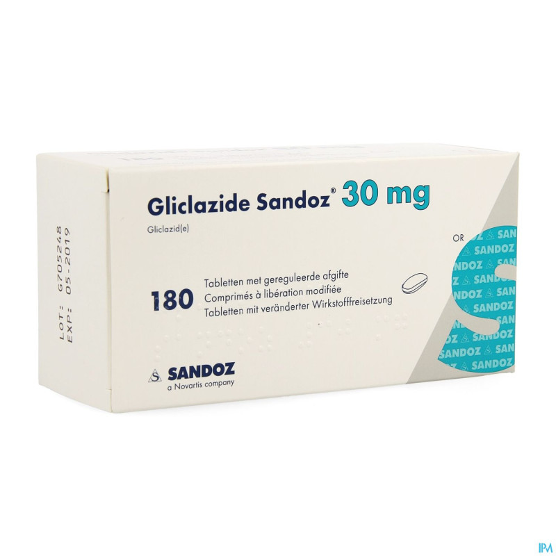 Gliclazide sandoz 30 mg comp  180 x 30 mg