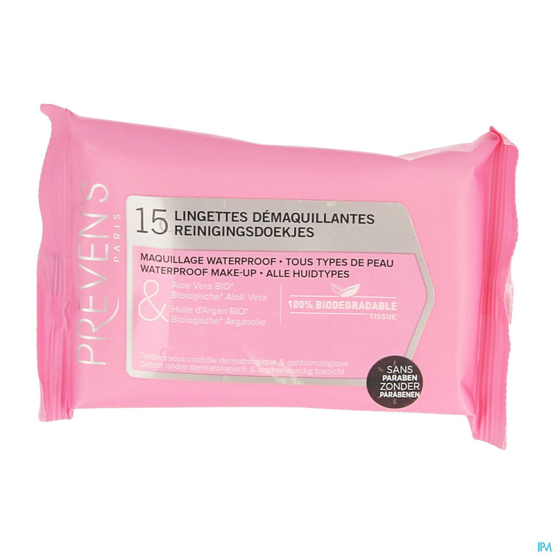 Preven's lingette demaquillante pocket   sach 1x15