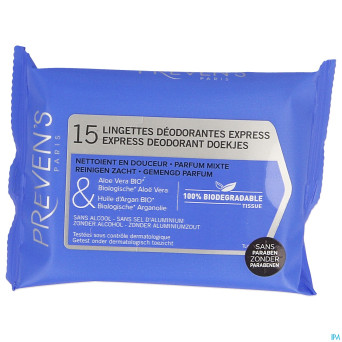 Preven's lingette deodorantes pocket    sach 1x15