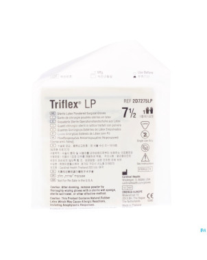 Triflex gants chir.latex +pdr ster  7,5 paire