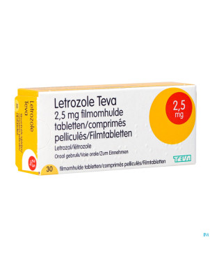 Letrozole teva 2,5 mg comp pell  30 x 2,5 mg