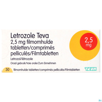 Letrozole teva 2,5 mg comp pell  30 x 2,5 mg