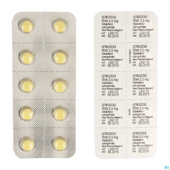 Letrozole teva 2,5 mg comp pell  30 x 2,5 mg