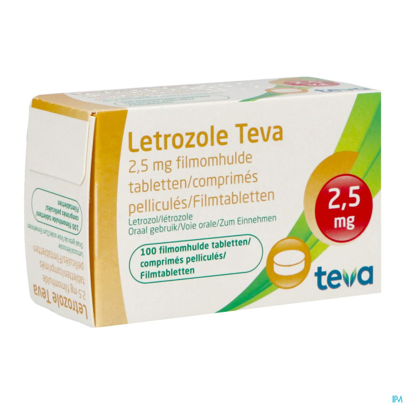 Letrozole teva 2,5 mg comp pell 100 x 2,5 mg
