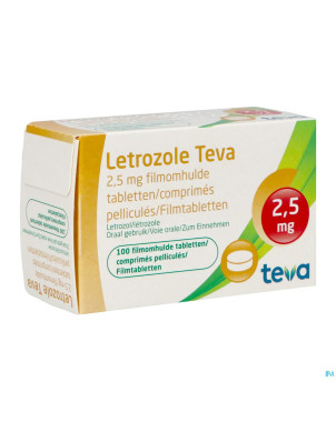 Letrozole teva 2,5 mg comp pell 100 x 2,5 mg