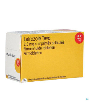 Letrozole teva 2,5 mg comp pell 100 x 2,5 mg