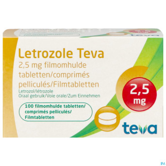 Letrozole teva 2,5 mg comp pell 100 x 2,5 mg