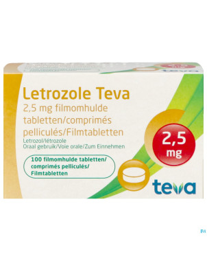 Letrozole teva 2,5 mg comp pell 100 x 2,5 mg