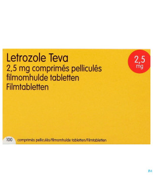 Letrozole teva 2,5 mg comp pell 100 x 2,5 mg