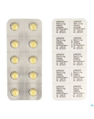 Letrozole teva 2,5 mg comp pell 100 x 2,5 mg