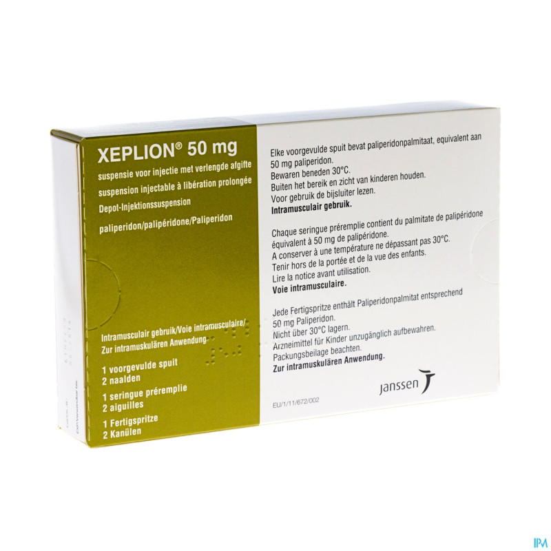 Xeplion  50mg susp inj liber.prol. 1 ser prer+2aig