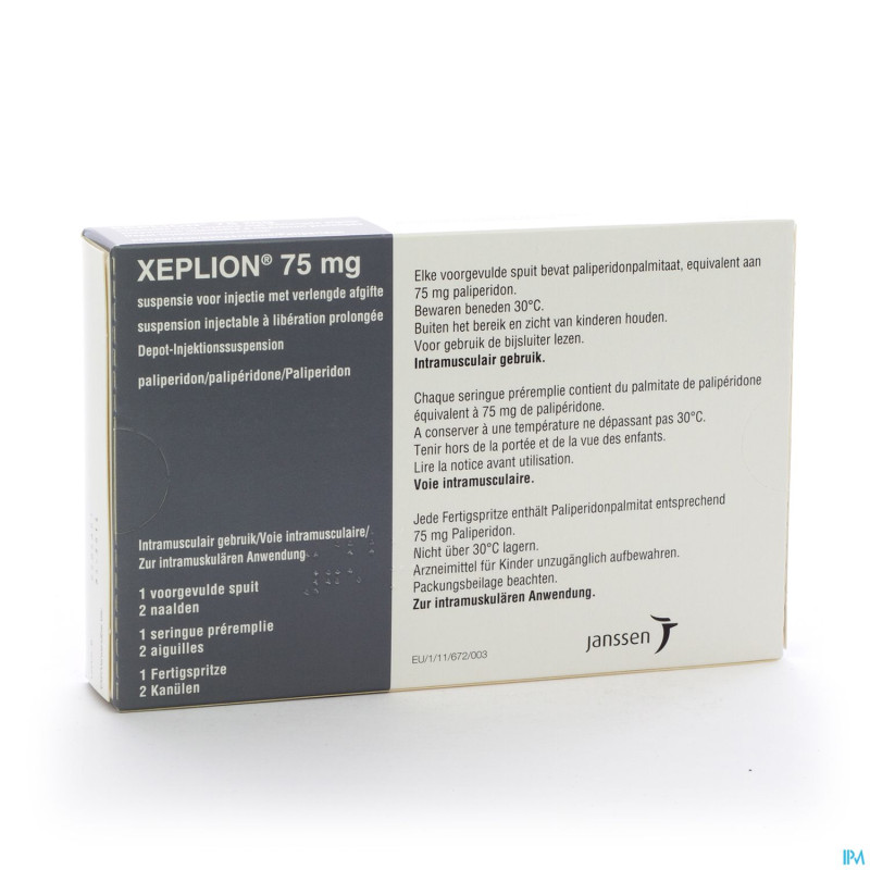 Xeplion  75mg susp inj liber.prol. 1 ser prer+2aig