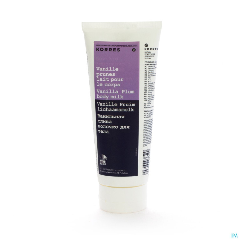 Korres lait corps vanille-prunes  250ml