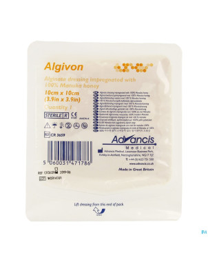 Algivon alginate miel manuka n/adh ster  10x10cm 1