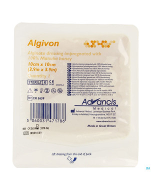 Algivon alginate miel manuka n/adh ster  10x10cm 1