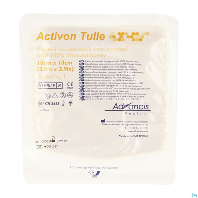 Activon tulle pans n/adh  10x10cm  1