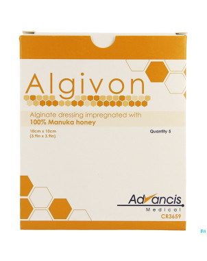 Algivon alginate miel manuka n/adh ster 10x10cm  5