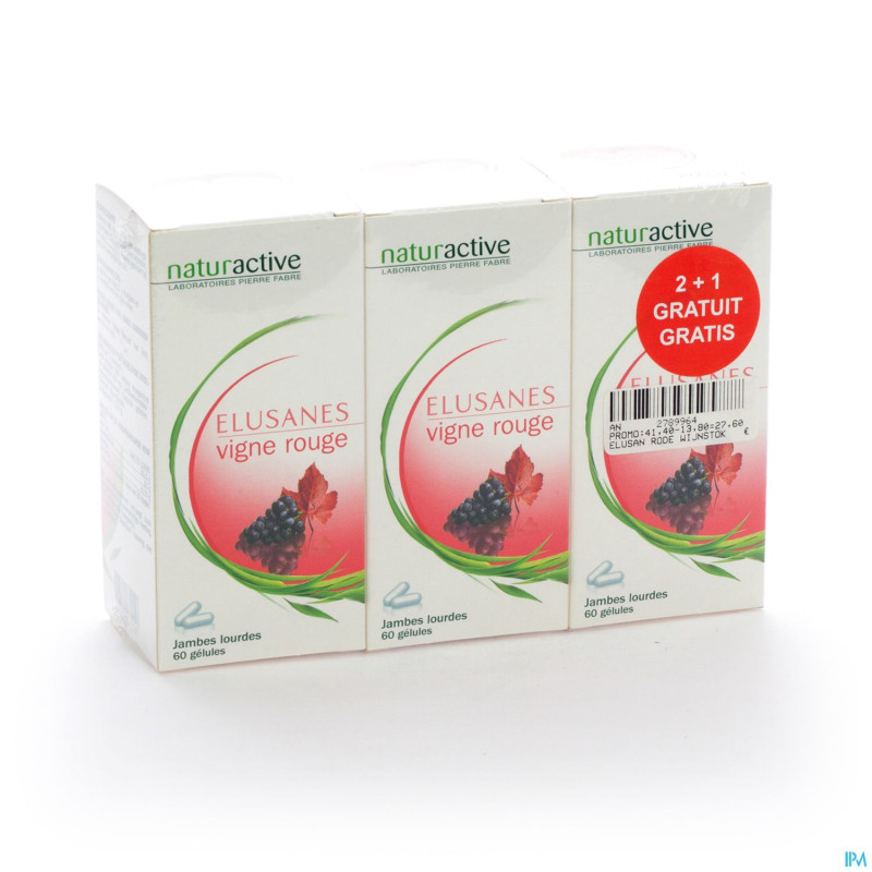 Elusanes vigne rouge triopack gel 3x60