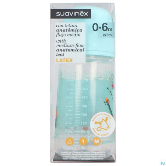 Suavinex biberon wide neck anat.latex 0-6m m 270ml