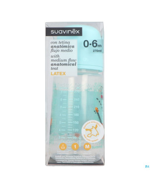 Suavinex biberon wide neck anat.latex 0-6m m 270ml