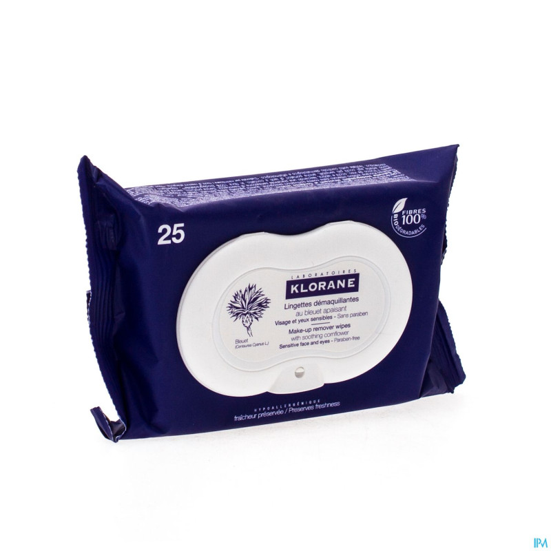 Klorane bleuet lingettes 25