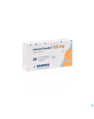 Letrozol sandoz 2,5 mg comp pell  30 x 2,5 mg