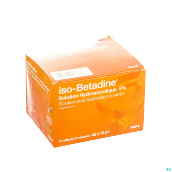 Iso betadine sol hydroalcoolique 5% ud 40 x 10 ml