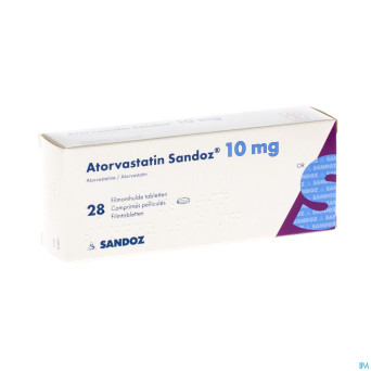 Atorvastatine 10mg sandoz comp pell 28 alu/alu
