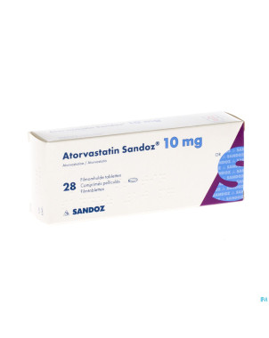 Atorvastatine 10mg sandoz comp pell 28 alu/alu