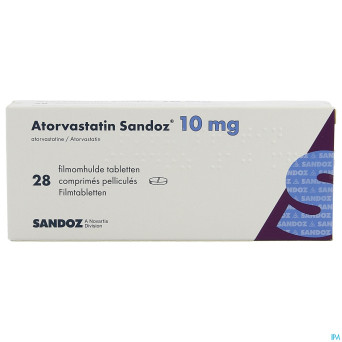 Atorvastatine 10mg sandoz comp pell 28 alu/alu
