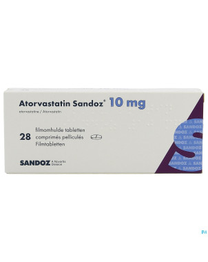 Atorvastatine 10mg sandoz comp pell 28 alu/alu