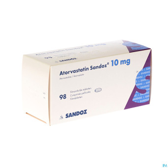 Atorvastatine 10mg sandoz comp pell 98