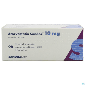 Atorvastatine 10mg sandoz comp pell 98