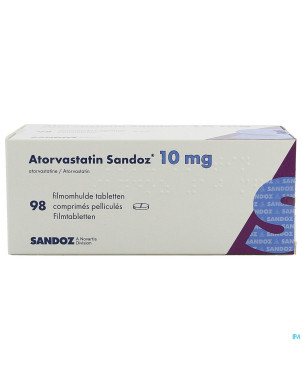 Atorvastatine 10mg sandoz comp pell 98